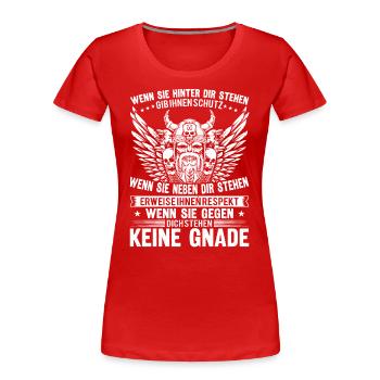 Wenn Sie Hinter Dir Stehen - Frauen Premium Bio T-Shirt - Rot - Vorne - Mia (176cm)