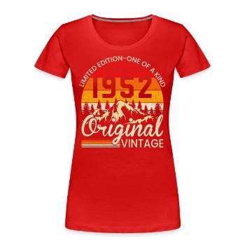 Unique in its kind born in 1952 Original vintage - Women's Premium Organic T-Shirt - red - Front - Mia (176cm)