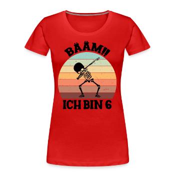 Children's Dabbing Birthday Shirt 6 Years Boys - Frauen Premium Bio T-Shirt - Rot - Vorne - Mia (176cm)