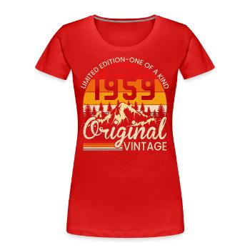 Unique in its kind born in 1959 Original vintage - Women's Premium Organic T-Shirt - red - Front - Mia (176cm)