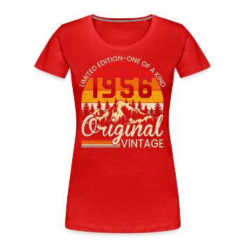 Unique in its kind born in 1956 Original vintage - Women's Premium Organic T-Shirt - red - Front - Mia (176cm)