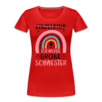 Ich Werde Große Schwester - Frauen Premium Bio T-Shirt - Rot - Vorne - Mia (176cm)