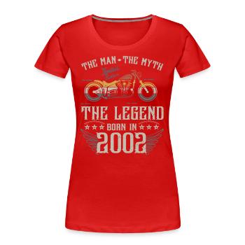 The man the myth the legend born in 2002 gift - Women's Premium Organic T-Shirt - red - Front - Mia (176cm)