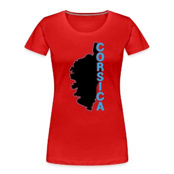 Korsika Wappen - Frauen Premium Bio T-Shirt - Rot - Vorne - Mia (176cm)