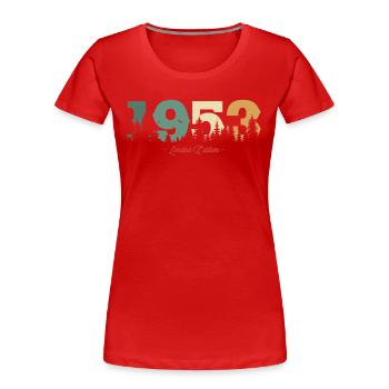 1953 limitierte Auflage - Frauen Premium Bio T-Shirt - Rot - Vorne - Mia (176cm)
