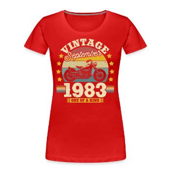 Geschenk Geburtstag September 1983 40 Jahre - Frauen Premium Bio T-Shirt - Rot - Vorne - Mia (176cm)