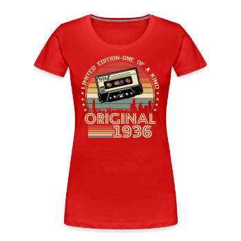Vintage 1936 Geschenk - Frauen Premium Bio T-Shirt - Rot - Vorne - Mia (176cm)