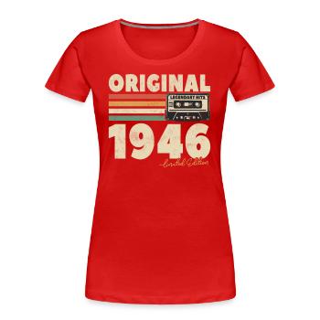 Vintage 1946 Geburtstagsgeschenk - Frauen Premium Bio T-Shirt - Rot - Vorne - Mia (176cm)