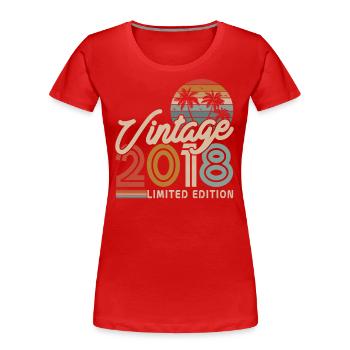 Vintage Geburtstagsgeschenk 2018 - 5/6 Jahre - Frauen Premium Bio T-Shirt - Rot - Vorne - Mia (176cm)