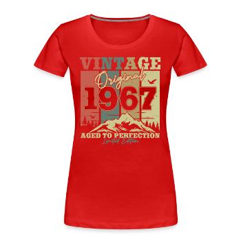 À l’origine 1967 Vintage Birthday Retro - T-shirt bio Premium Femme - rouge - Devant - Mia (176cm)