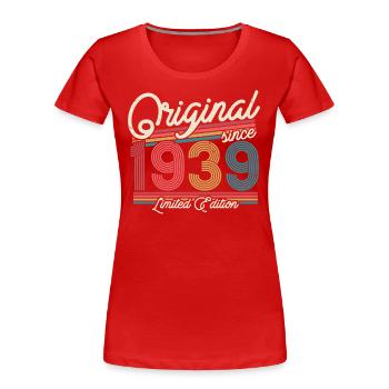 1939 Vintage Gift 84/85 Years - Women's Premium Organic T-Shirt - red - Front - Mia (176cm)