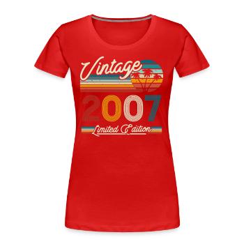 Vintage 2007 Gift - Women's Premium Organic T-Shirt - red - Front - Mia (176cm)