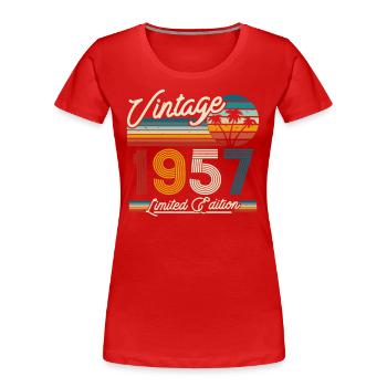 Vintage 1957 Geburtstagsgeschenk - Frauen Premium Bio T-Shirt - Rot - Vorne - Mia (176cm)