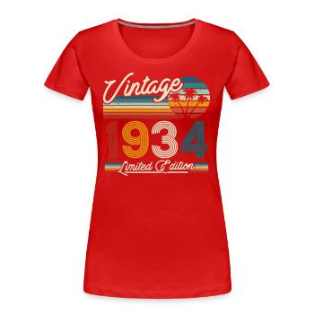 Vintage 1934 Geburtstagsgeschenk - Frauen Premium Bio T-Shirt - Rot - Vorne - Mia (176cm)