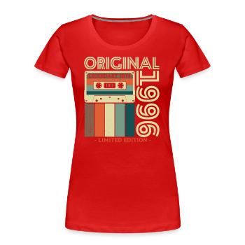 Vintage 1996 Geschenk - Frauen Premium Bio T-Shirt - Rot - Vorne - Mia (176cm)