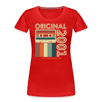 Kultiges 2001er Original - Frauen Premium Bio T-Shirt - Rot - Vorne - Mia (176cm)