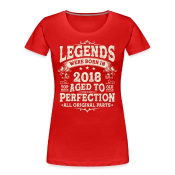 Legendäre Geburtstagsjahrgang 2018 - Frauen Premium Bio T-Shirt - Rot - Vorne - Mia (176cm)