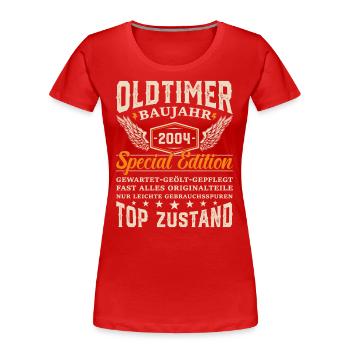 Kultiges Geburtstagsgeschenk '04 - Frauen Premium Bio T-Shirt - Rot - Vorne - Mia (176cm)