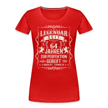 Legendär seit 64 Jahren - Frauen Premium Bio T-Shirt - Rot - Vorne - Mia (176cm)