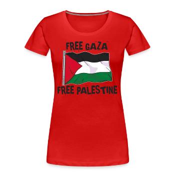 Freies Gaza & Palästina - Frauen Premium Bio T-Shirt - Rot - Vorne - Mia (176cm)