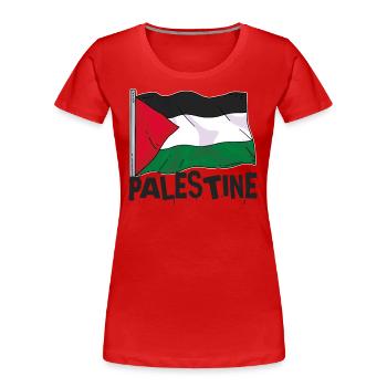 Drapeau de la Palestine - T-shirt bio Premium Femme - rouge - Devant - Mia (176cm)