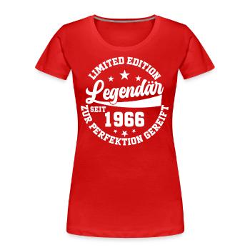 Vintage Legenden seit 1966 - Frauen Premium Bio T-Shirt - Rot - Vorne - Mia (176cm)