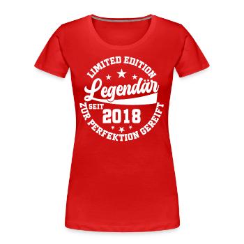 Leyenda Cumpleaños 82 - Frauen Premium Bio T-Shirt - Rot - Vorne - Mia (176cm)