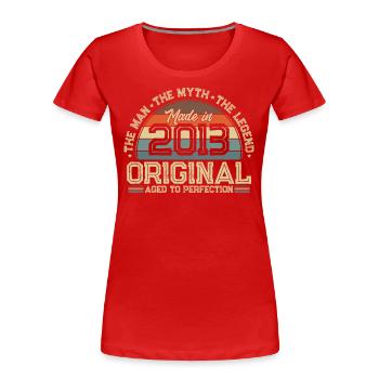 Unique depuis 2013 - T-shirt bio Premium Femme - rouge - Devant - Mia (176cm)