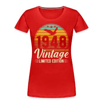 Vintage 1948 – Zeitloses Geburtstagsgeschenk - Frauen Premium Bio T-Shirt - Rot - Vorne - Mia (176cm)