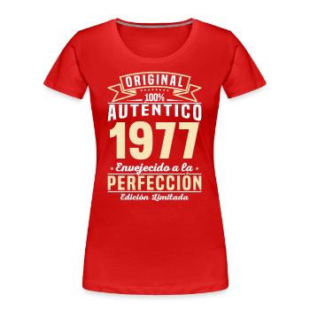 Cumpleaños Millésime 1977 - T-shirt bio Premium Femme - rouge - Devant - Mia (176cm)