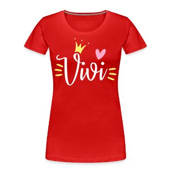Vivi Name Crown - Women's Premium Organic T-Shirt - red - Front - Mia (176cm)