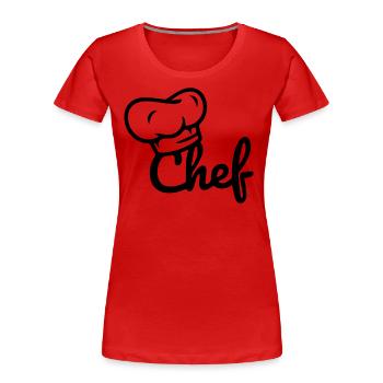 Chef personnalisé - T-shirt bio Premium Femme - rouge - Devant - Mia (176cm)
