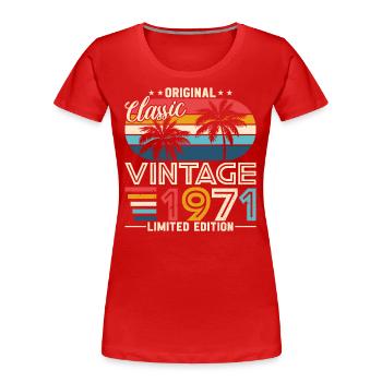 Vintage 1971 Birthday - Women's Premium Organic T-Shirt - red - Front - Mia (176cm)