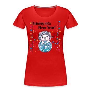 shining into the new year - Women's Premium Organic T-Shirt - red - Front - Mia (176cm)
