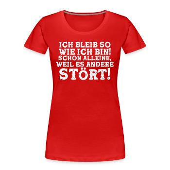 Einzigartig und Selbstbewusst - Frauen Premium Bio T-Shirt - Rot - Vorne - Mia (176cm)