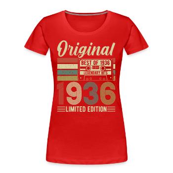 1936 88 Jahre Legende - Frauen Premium Bio T-Shirt - Rot - Vorne - Mia (176cm)