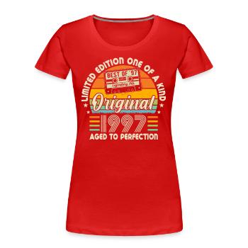 Légendes de 1997 - T-shirt bio Premium Femme - rouge - Devant - Mia (176cm)