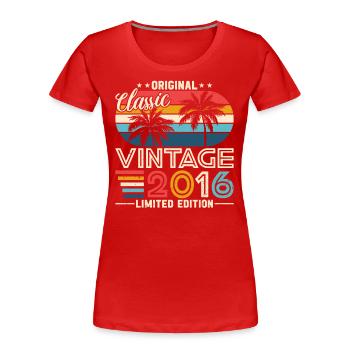 2016 anniversaire 2016 né en 2016 anniversaire - T-shirt bio Premium Femme - rouge - Devant - Mia (176cm)