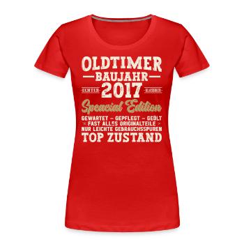 Jahrgang 2017 - 2017 - Fantastisch seit 2017 - Frauen Premium Bio T-Shirt - Rot - Vorne - Mia (176cm)