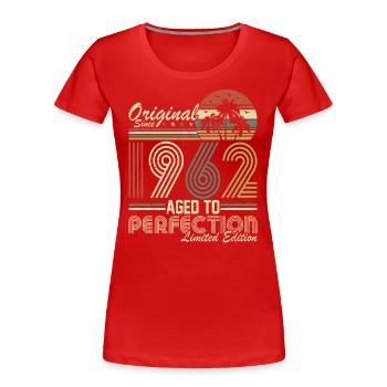 Vintage 1962 - Retro Birthday Gift - Frauen Premium Bio T-Shirt - Rot - Vorne - Mia (176cm)