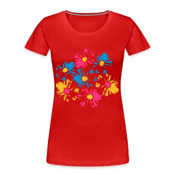 Schöne bunte Blumen Blumenstrauß - Frauen Premium Bio T-Shirt - Rot - Vorne - Mia (176cm)