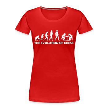 The Evolution Of Chess - Frauen Premium Bio T-Shirt - Rot - Vorne - Mia (176cm)