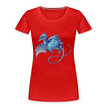 Blauer Drache - Women's Premium Organic T-Shirt - red - Front - Mia (176cm)