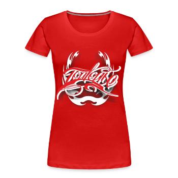 Toulouse - Frauen Premium Bio T-Shirt - Rot - Vorne - Mia (176cm)
