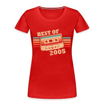 Best Of 2005 Vintage Retro Kassette - Frauen Premium Bio T-Shirt - Rot - Vorne - Mia (176cm)