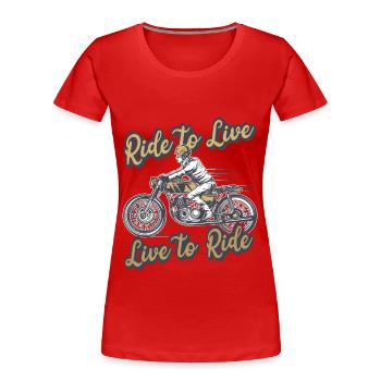 Motorcycling is life - Women's Premium Organic T-Shirt - red - Front - Mia (176cm)