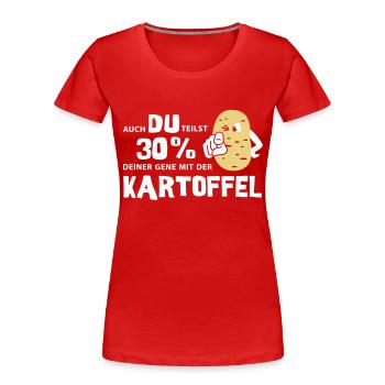 gènes de pomme de terre - T-shirt bio Premium Femme - rouge - Devant - Mia (176cm)