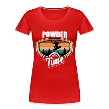 It's Powder Time, Snowboard, Halfpipe, Wintersport - Frauen Premium Bio T-Shirt - Rot - Vorne - Mia (176cm)