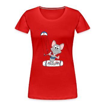KITESURFEN - RATTE - WASSERRATTE - KITE - KITEN - Frauen Premium Bio T-Shirt - Rot - Vorne - Mia (176cm)