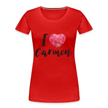 I love Carmen Schlager - Frauen Premium Bio T-Shirt - Rot - Vorne - Mia (176cm)